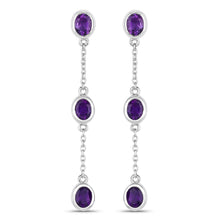 Load image into Gallery viewer, 2.04 Carat Genuine Amethyst .925 Sterling Silver Earrings
