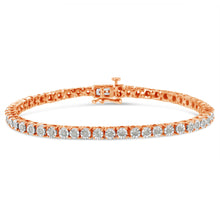 Load image into Gallery viewer, .925 Sterling Silver 1.0 Cttw Miracle-Set Diamond Round Faceted Bezel Tennis Bracelet (I-J Color, I3 Clarity) - 7"