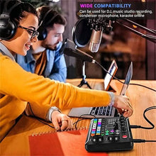 Load image into Gallery viewer, F998 Live Sound Card Audio Mixer Podcast Audio Interface with DJ Mixer Effects