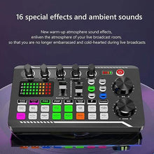 Load image into Gallery viewer, F998 Live Sound Card Audio Mixer Podcast Audio Interface with DJ Mixer Effects