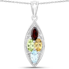 Load image into Gallery viewer, 2.35 Carat Genuine Multi Stones .925 Sterling Silver Pendant