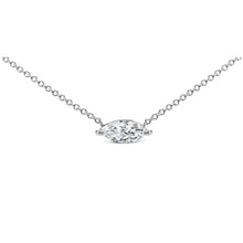 Load image into Gallery viewer, 14K White Gold 1/2 Cttw Marquise Lab-Grown Diamond East West Solitaire 18" Pendant Necklace (F-G Color, VS2-SI1 Clarity)
