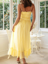Load image into Gallery viewer, Vintage Ruffled Hem Midi Dress With Tied And Ruched Detail Elegant Feminine Girls Dress