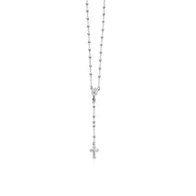 Load image into Gallery viewer, Fine Rosary Chain and Bead Necklace in Sterling Silver