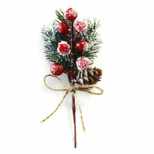 将图片加载到图库查看器,Fake Snow Frost Pine Branch Cone Berry Holly Christmas Tree Christmas Ornament