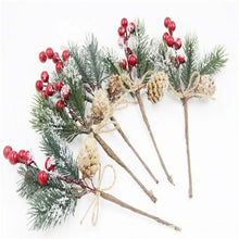 将图片加载到图库查看器,Fake Snow Frost Pine Branch Cone Berry Holly Christmas Tree Christmas Ornament