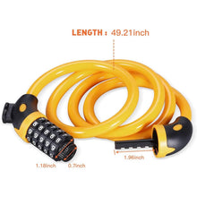 Load image into Gallery viewer, Famistar 4 Feet 5 Digit Resettable Combination Coiling Bike Chain Lock