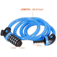 Load image into Gallery viewer, Famistar 4 Feet 5 Digit Resettable Combination Coiling Bike Chain Lock