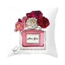 Load image into Gallery viewer, Fancy Theme Pillow Cover Hand Painted Flowers Camera Super Soft Chair Cushion Cover For Home Decoration Pink Flowers Digital Print Pillow Cover Queen Cushion Cover Book Vase Decor Throw Pillow Case Fancy Theme Decorative Accent Pillow 45X45cm