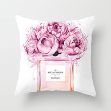 Load image into Gallery viewer, Fancy Theme Pillow Cover Hand Painted Flowers Camera Super Soft Chair Cushion Cover For Home Decoration Pink Flowers Digital Print Pillow Cover Queen Cushion Cover Book Vase Decor Throw Pillow Case Fancy Theme Decorative Accent Pillow 45X45cm