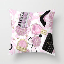 Load image into Gallery viewer, Fancy Theme Pillow Cover Hand Painted Flowers Camera Super Soft Chair Cushion Cover For Home Decoration Pink Flowers Digital Print Pillow Cover Queen Cushion Cover Book Vase Decor Throw Pillow Case Fancy Theme Decorative Accent Pillow 45X45cm