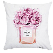 Load image into Gallery viewer, Fancy Theme Pillow Cover Hand Painted Flowers Camera Super Soft Chair Cushion Cover For Home Decoration Pink Flowers Digital Print Pillow Cover Queen Cushion Cover Book Vase Decor Throw Pillow Case Fancy Theme Decorative Accent Pillow 45X45cm