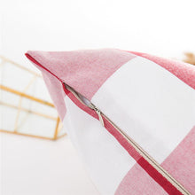 将图片加载到图库查看器,Farmhouse Plaid Striped Linen Cotton Pillow Covers Outdoor Plaid Square Pillow Cushion Case Cotton Linen Throw Pillow Covers Sofa Chair Decorative Cotton Cushions Cover Red Green Blue Pillowcase