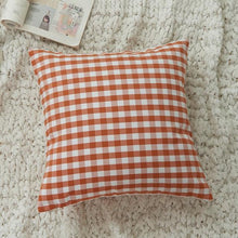 将图片加载到图库查看器,Farmhouse Plaid Striped Linen Cotton Pillow Covers Outdoor Plaid Square Pillow Cushion Case Cotton Linen Throw Pillow Covers Sofa Chair Decorative Cotton Cushions Cover Red Green Blue Pillowcase