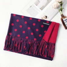 将图片加载到图库查看器,Fashion Autumn Winter Warm High Quality Long Soft Cashmere Hijabs Scarves Dot Pattern Tassels Elegant Thicken Wrap Shawl Ladies Lightweight Escharpe Soft Wool Cashmere Muffler For Women