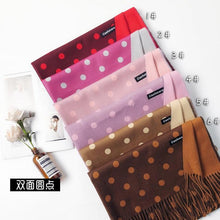将图片加载到图库查看器,Fashion Autumn Winter Warm High Quality Long Soft Cashmere Hijabs Scarves Dot Pattern Tassels Elegant Thicken Wrap Shawl Ladies Lightweight Escharpe Soft Wool Cashmere Muffler For Women