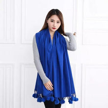 将图片加载到图库查看器,Fashion Autumn Winter Warm High Quality Long Soft Cashmere Hijabs Scarves Dot Pattern Tassels Elegant Thicken Wrap Shawl Ladies Lightweight Escharpe Soft Wool Cashmere Muffler For Women