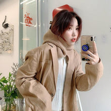 将图片加载到图库查看器,Fashion Balaclava Shawl Women Winter Hat Soft Knitted Hooded Neck Collar Cap Beanie Hat Warm Scarf Unisex Bonnet Hooded Scarf Hat Face Hooded Cowl Neckerchief with Drawstring Soft Balaclava Pullover Knitted Beanie for Adults Men Women Ski Caps