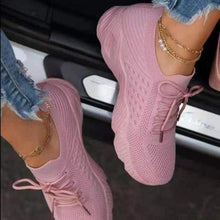 Load image into Gallery viewer, Fashion Breathable Lace Up Platform Sneakers Women Summer Flat Mesh Sports Shoes Woman Running Shoes Walking Sneakers For Women Lace Up Lightweight Tennis Shoes