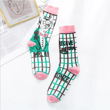 将图片加载到图库查看器,Fashion Colorful Print Socks Women Mushroom Spring Woman Socks Cotton Socks For Women Cotton Men's and Women's Printed Funky Socks - Unisex Mid Crew Length Breathable Pure Cotton Super Soft Quirky Prints Socks