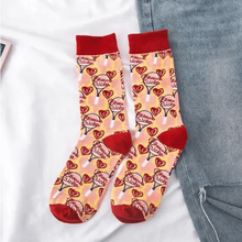 将图片加载到图库查看器,Fashion Colorful Print Socks Women Mushroom Spring Woman Socks Cotton Socks For Women Cotton Men's and Women's Printed Funky Socks - Unisex Mid Crew Length Breathable Pure Cotton Super Soft Quirky Prints Socks