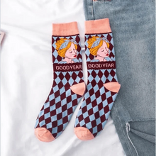 将图片加载到图库查看器,Fashion Colorful Print Socks Women Mushroom Spring Woman Socks Cotton Socks For Women Cotton Men's and Women's Printed Funky Socks - Unisex Mid Crew Length Breathable Pure Cotton Super Soft Quirky Prints Socks