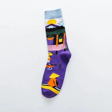 将图片加载到图库查看器,Fashion Colorful Print Socks Women Mushroom Spring Woman Socks Cotton Socks For Women Cotton Men's and Women's Printed Funky Socks - Unisex Mid Crew Length Breathable Pure Cotton Super Soft Quirky Prints Socks