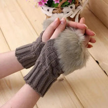 将图片加载到图库查看器,Fashion Fingerless Warm Wool Knitted Classic Fur Half One Size Finger Gloves For Women Cute Soft And Comfortable Trendy Fashion Stretchy Gloves For Women