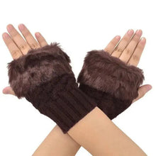将图片加载到图库查看器,Fashion Fingerless Warm Wool Knitted Classic Fur Half One Size Finger Gloves For Women Cute Soft And Comfortable Trendy Fashion Stretchy Gloves For Women
