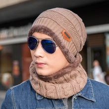 将图片加载到图库查看器,Fashion Knitted Winter Hats For Men Thick and Warm Men Winter Hat Black Autumn Beanie Hat Men Wool Ski Hats Beanies Bonnet Scarf Hat Set Outdoor Sport Warm Beanies Hat For Men Knitted Hats Bandana Hiking Camping Kid Neck Warmer Cap