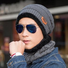 将图片加载到图库查看器,Fashion Knitted Winter Hats For Men Thick and Warm Men Winter Hat Black Autumn Beanie Hat Men Wool Ski Hats Beanies Bonnet Scarf Hat Set Outdoor Sport Warm Beanies Hat For Men Knitted Hats Bandana Hiking Camping Kid Neck Warmer Cap