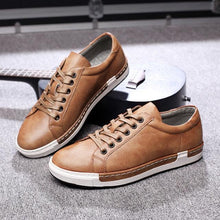 将图片加载到图库查看器,Fashion Leather Mens Shoes Soft High Quality Mens Casual Shoes Flat Footwear Classic Black White Men Fashion Walking Shoes Comfortable Modern Design