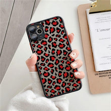 Load image into Gallery viewer, Fashion Leopard Pattern Case For iPhone 13 14 Pro MaxXS Max XR X Shockproof Cover Clear Bumper Women Girl Phone Case Cover with Black Leopard Print Designed for iPhone