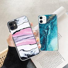 将图片加载到图库查看器,Fashion Marble Pattern Phone Case For iPhone 13 12 11 Pro Max 7 8 6 6S Plus X XR XS Max 12Mini 5 5S SE Cute Soft TPU Cover Full Body Protection with Raised Bezel