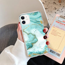 将图片加载到图库查看器,Fashion Marble Pattern Phone Case For iPhone 13 12 11 Pro Max 7 8 6 6S Plus X XR XS Max 12Mini 5 5S SE Cute Soft TPU Cover Full Body Protection with Raised Bezel