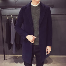 Load image into Gallery viewer, Fashion Men Casual Coat Luxury Business Trench Coat Men's Unique Style Coats Jackets Classic Windproof Simple Overcoat Long Oversized Coat Jacket