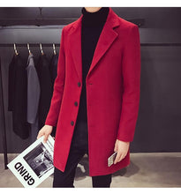 Load image into Gallery viewer, Fashion Men Casual Coat Luxury Business Trench Coat Men's Unique Style Coats Jackets Classic Windproof Simple Overcoat Long Oversized Coat Jacket