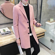 Load image into Gallery viewer, Fashion Men Casual Coat Luxury Business Trench Coat Men's Unique Style Coats Jackets Classic Windproof Simple Overcoat Long Oversized Coat Jacket