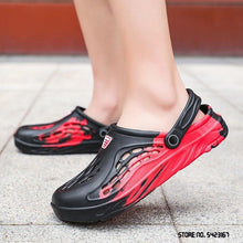 将图片加载到图库查看器,Fashion Men Sandals Summer Hole Rubber Clogs Garden Shoes Beach Flat Slippers Slip On Beach Sandals Lightweight Slippers Water Shoes