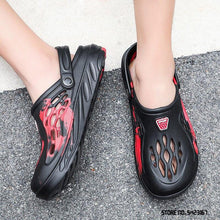 将图片加载到图库查看器,Fashion Men Sandals Summer Hole Rubber Clogs Garden Shoes Beach Flat Slippers Slip On Beach Sandals Lightweight Slippers Water Shoes