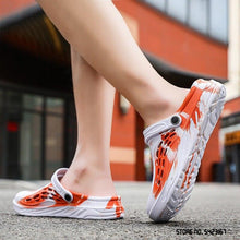 将图片加载到图库查看器,Fashion Men Sandals Summer Hole Rubber Clogs Garden Shoes Beach Flat Slippers Slip On Beach Sandals Lightweight Slippers Water Shoes