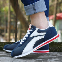 Load image into Gallery viewer, Fashion Men Sport Breathable Running Sneakers Casual Breathable Walking Shoes Sport Athletic Blue White Sneakers Gym Tennis Slip On Walking Outdoor Workout Sneakers