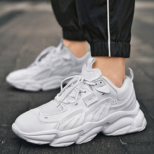 将图片加载到图库查看器,Fashion Mens Sneakers White Trend Casual Comfortable Black Mens Chunky Sneaker Design Summer White Outdoor Running Tennis Sneakers Sport Fashion Comfortable Casual Mens Sneakers