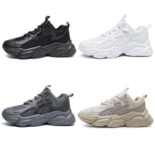 将图片加载到图库查看器,Fashion Mens Sneakers White Trend Casual Comfortable Black Mens Chunky Sneaker Design Summer White Outdoor Running Tennis Sneakers Sport Fashion Comfortable Casual Mens Sneakers