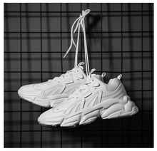 将图片加载到图库查看器,Fashion Mens Sneakers White Trend Casual Comfortable Black Mens Chunky Sneaker Design Summer White Outdoor Running Tennis Sneakers Sport Fashion Comfortable Casual Mens Sneakers