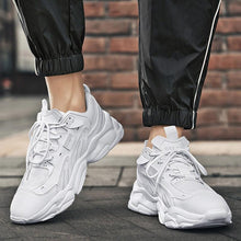 将图片加载到图库查看器,Fashion Mens Sneakers White Trend Casual Comfortable Black Mens Chunky Sneaker Design Summer White Outdoor Running Tennis Sneakers Sport Fashion Comfortable Casual Mens Sneakers