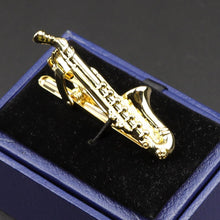 Load image into Gallery viewer, Fashion Metal Men Tie Clip Golden Musical Instrument Shape Simple Bar Clasp Luxury Fashion Necktie Tie Clips Bar Variety Pattern Mens Suit Wedding Gift Unique Tie Clip