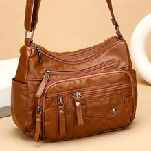 Load image into Gallery viewer, Fashion Multi Zipper Crossbody Bag, Soft Vegan Leather Shoulder Bag, Women's Multi Pockets Handbag Purse
