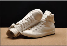 将图片加载到图库查看器,Fashion New Mens Light Breathable Canvas Casual Black White High Top Solid Color Sneakers Shoes Vulcanized Mens Sports Walking Jogging Non Slip Athletic Sneakers