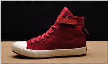 将图片加载到图库查看器,Fashion New Mens Light Breathable Canvas Casual Black White High Top Solid Color Sneakers Shoes Vulcanized Mens Sports Walking Jogging Non Slip Athletic Sneakers
